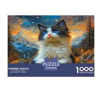 Cat 1000 Piece Jigsaws for Adults Cute Kitten Fun, Challenging & Brainteasing Birthday Gifts for Women And Man Art Colorful DIY Craft 38x26cm/1000pcs