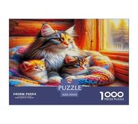 Cat 1000 Pieces Jigsaws for Adults Cute Kitten Fun, Challenging & Brainteasing Beautiful Home Decoration Challenge High Difficulty 70x50cm/1000pcs