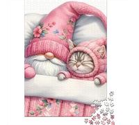 Cat 1000 Pieces Sturdy Paper Sleepy Cat Puzzle Parent-Child Interactive Game Home Leisure Unique Artwork 38x26cm/1000pcs