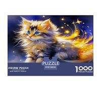 Cat 1000pc Jigsaw Puzzle Ultra Difficult Stress Relief Puzzle Made in UK Missing Piece Guarantee 100% Recycled 38x26cm/1000pcs