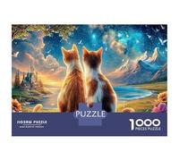 Cat 1000Pieces JigsawPuzzlesKitten Cosmic ForAdults Colourful Brainteasing Age12+byth ThemeFlowersandBirds Uncover The Puzzle 38x26cm/1000pcs