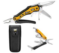 CAT 2 PC Deluxe 23 Function Compact Multi Tool Keychain with Spring-Loaded Pliers, Scissors, Screwdrivers, Bottle and Can Opener, Anodized Aluminum Handle, Stainless Steel Tools -980964ECE