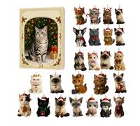 Cat , 2025 Cute Cat 24 Days Ornaments, Decorative Countdown Calendar for Lovers Animals Collectors | Adults Collectors Amateurs Animals