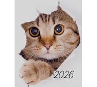 Cat 2026 A4 Desktop Diary With Week To Page: Cute Weekly Organiser For Business or Home