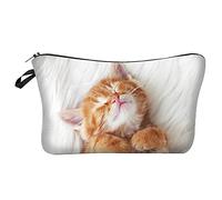 Cat 3D Printed European and American Cosmetic Bag Hand Bag Women's Storage Wash Bag Denim Tote Bag (E, One Size)