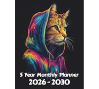 Cat 5 Year Monthly Planner: Large 60 Month Sunday to Saturday Calendar | Gift For People Who Love Kittens, Pet Lovers | Ideal for Professionals, Students, and Busy Individuals | 8.5 x 11 Inches | v1
