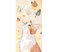 Cat 5D Diamond Painting Kits for Kids & Adults, Full Drill DIY Diamond Art, Easy to Create Craft for Beginners, Craft Gift for Family, Home Wall Decoration & Stress Relief (Butterfly 30x60cm) R-308