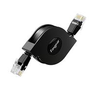 Cat 6 Ethernet Cable, Fasgear Retractable Network Cable 10Gbps 1MHz-250MHz RJ45 Connector Works for Modem Router, PC, Laptop, PS2 and More (Black)