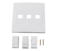 Cat 6 Ethernet Wall Plate 3 Port Female to Female Keystone, Internet Wall Plate for CAT5 CAT5E CAT6 CAT6A, ABS Material Standard Size 86x86mm Removable Ladder Jack Easy Operate AVO