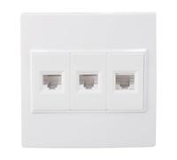 Cat 6 Ethernet Wall Plate 3 Port, Female To Female Socket with Removable Ladder Jack, for CAT5, CAT5E, CAT6, CAT6A Ethernet Network Connection