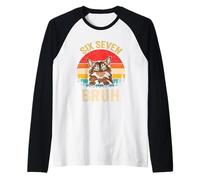 Cat 67 Bruh Meme Six Seven 6 7 Kids Boys Men Women Raglan Baseball Tee