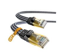 Cat 7 Ethernet Cable,Black 8M/26FT DanYee Nylon Braided CAT7 High Speed Professional Lan Cable Gold Plated Plug STP Wires CAT 7 RJ45 Internet Network Cable (Black 8M/26FT)