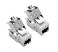 CAT 7 Keystone Jack Module Optimal 1000 MHz 10 Gbit/s for CAT7 CAT6 CAT6a Installation Cable Connector Patch Cable Network Cable STP Shielding RJ45 Socket (2)
