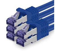 Cat.7 network cable 0.25m - blue - 5 pieces - Cat7 patch cable (SFTP/PIMF/LSZH) raw cable 10 Gb/s with Rj 45 connector Cat.6a - 5 x 0.25 meters blue