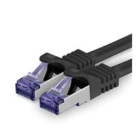 Cat.7 network cable 0.5m - black - 1 piece - Cat7 patch cable (SFTP/PIMF/LSZH) raw cable 10 Gb/s with Rj 45 connector Cat.6a - 1 x 0.5 meter black