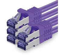 Cat.7 network cable 0.5m - purple - 5 pieces - Cat7 patch cable (SFTP/PIMF/LSZH) raw cable 10 Gb/s with Rj 45 connector Cat.6a - 5 x 0.5 meters purple