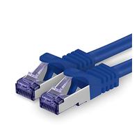 1aTTack.de Cat.7 network cable 1m - blue - 1 piece - Cat7 patch cable (SFTP/PIMF/LSZH) raw cable 10 Gb/s with Rj 45 connector Cat.6a - 1 x 1 meter blue