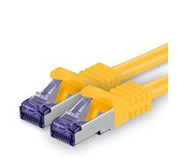Cat.7 network cable 1m - yellow - 1 piece - Cat7 patch cable (SFTP/PIMF/LSZH) raw cable 10 Gb/s with Rj 45 connector Cat.6a - 1 x 1 meter yellow