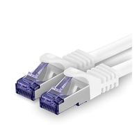 Cat.7 network cable 2m - white - 1 piece - Cat7 patch cable (SFTP/PIMF/LSZH) raw cable 10 Gb/s with Rj 45 connector Cat.6a - 1 x 2 meter white