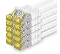 Cat.7 Network Cable 2m White Pack of 10 Cat7 Ethernet Cable Network LAN Cable Raw Cable 10 Gb s SFTP PIMF LSZH Set Patch Cable with Rj 45 Plug Cat.6a
