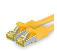 Cat.7 Patch Cable Set, S/FTP (PiMF) Ethernet LAN Network Cables, 10 Gigabits/10000 Mbps - High Speed - 600 MHz with Locking Protection, Halogen-Free (LSZH) Jaune - 1 pièce 20m