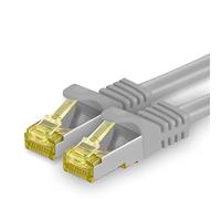 Cat.7 Patch Cable Set, S/FTP (PiMF) Ethernet LAN Network Cables, 10 Gigabits/10000 Mbps - High Speed - 600 MHz with Locking Protection, Halogen-Free (LSZH) Gris - 1 pièce 25m