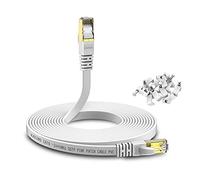 Cat 8 Flat Ethernet Cable 50M KASIMO Internet LAN Cable with Cable Clips 40Gbps 2000MHz High Speed Network Patch SSTP Ethernet Cord with RJ45 Connector for Router Modem Switch Gaming Xbox