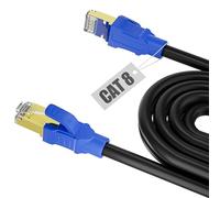 Cat 8 Internet Cable 5m, Ethernet Cable 5M High Speed 40Gbps 2000MHz RJ45 LAN Cable, S/FTP Braided Gigabit Network Cable Faster than Cat5e/Cat6/Cat7, Compatible for PC/Laptop, Modem, Router, Switch,TV