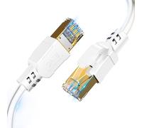 Cat 8 LAN Cable 8 m, 40 Gbps Network Cable 2000 MHz Ethernet Cable Gigabit F/FTP Patch Cable with RJ45 Connector for PS5/4, Xbox, Modem, TV, Switch, Laptop, Router, Faster than Cat 8/7/6 (White)