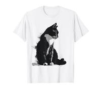 Cat Abstract Motif Drawing Art Animal Cat T-Shirt