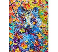 Cat Abstract Paint by Numbers for Adults with Frame, Large Paint by Number Canvas Kits, DIY Color Oil Painting Acrylic Paints with Brushes, Hobbies for Adults Women, Home Wall Decor 20x30cm J8-353