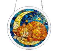Cat Acrylic Puzzles Suncatchers, Acrylic Jigsaw Suncatchers, Starry Moon Cat Sun Catchers for Windows, Window Hanging Decor for Doors, Garden & Balcony, Mother's Day Birthday Gifts for Women Men