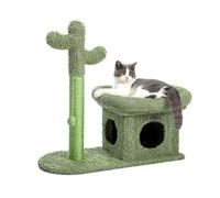 Cat Activity Centre Cactus Cat Scratching Post with Big House Cute Scratcher with Condo Nest Tree Pet Play Indoor Furniture