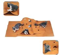 Cat Activity Play Mat, Cat Play Mat Toy, Fun Interactive Pet Rugs for Kitten, Portable Foldable Cats Activity Mats with Holes for Encourages Hiding and Hunting, Easy to Clean (1PC)