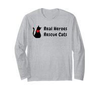Cat Adoption, Real Heroes Rescue Cats, for Rescue Cat Lovers Long Sleeve T-Shirt