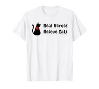 Cat Adoption, Real Heroes Rescue Cats, for Rescue Cat Lovers T-Shirt