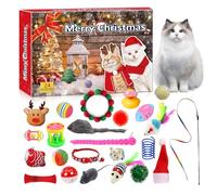 Cat Advent Calendar 2025, 24 Days Christmas Countdown Calendar, 24 Pieces Cat Toys with Cat Net, Bell Christmas Gifts for Cat Lovers