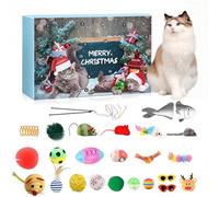 Cat Advent Calendar 2025, 24 Days Christmas Countdown Calendar for Kitten Toys, with Feather Toy, Mice and Ball Bells, Interactive Toys Christmas Gifts for Kittens and Cat Lovers