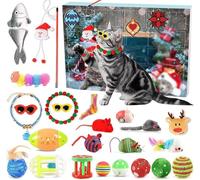 Cat Advent Calendar 2025, 24 PCS Interactive Christmas Toys for Indoor Cats, Xmas Countdown Calendar with Feather Wand, Balls, Mice, Bells, Collars, Perfect Holiday Gifts for Kittens & Cat Lovers (B)