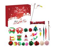 Cat Advent Calendar 2025, 24pcs Interactive Cats Toys Christmas Countdown Calendar with Fish Bell Balls Collars Bow Tie Feather, Fun Cats Toys Holiday Xmas Gift Set for Cat Lover Gifts (A)
