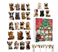 Cat Advent Calendar - 25 Cm Christmas Countdown Toy, 2 D Keychain Charm, Festive Ornament Display, Holiday Decoration | Cute Cat Countdown Gift For Boys Girls Women Men Children Fa