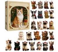 Cat Advent Calendars 2025 2026, 2D Acrylic Christmas Calendar Advent Boxes Cat Lover Gift For Women Men Girls Boys, 24 Days Christmas Countdown Calendar Cats Ornaments For The Home