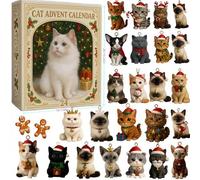 Cat Advent Calendars 2025, 24 Day Cat Ornaments Christmas Countdown Calendar, Mini Cartoon Kitten Pendant, Kids Advent Calendar Christmas Tree Decorations Countdown Calendar for Cats Lovers Gift