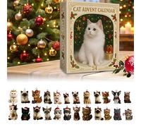 Cat Advent Calendars 2025, 24 Day Cat Ornaments Christmas Countdown Calendar, Mini Kitten Christmas Tree Decorations Countdown Calendar, Cute Kitten Pendant Advent Calendars, for Cats Lovers