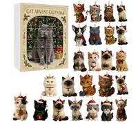 Cat Advent Calendars 2025,24 Days Christmas Countdown Calendar with 24pcs Cartoon Kitten,Cute Kitten Ornaments For Christmas Tree,Holiday Countdown for Cat Ladies & Collectors (D)