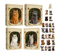 Cat Advent-Calendars2025-4 Pack Countdown Calendar for Cat Lovers, 24 Days Cute Kitten Holiday Ornaments, 24 Pieces 2D Acrylic Different Breeds Cats Pendants Decoration for Cats Owners and Lovers