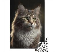 Cat AI Generative 1000-Piece Puzzle for Adults, 38x26cm/1000pcs; for Calm Hands-on Time after Work; Low-dust Card Pieces for Tidy Sorting