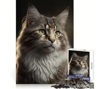 Cat AI Generative Jigsaw Puzzles 1000 Piece for Teenagers Sharp Recall Leisure Escape Uniform Cut Meaningful Gift (50x75cm)