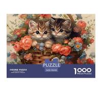 Cat All-Age 1000 Pieces Jigsaw Chubby Animal Puzzle, Educational Puzzle for Kids Adults, Interactive Family Bonding Toy 70x50cm/1000pcs