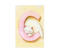 Cat Alphabet Canvas Poster Wall Art Decor Print Picture Paintings for Living Room Bedroom Decoration 08x12inch(20x30cm)
